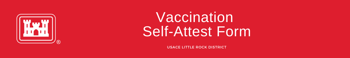 graphic red background white writing - vaccination self-attest form