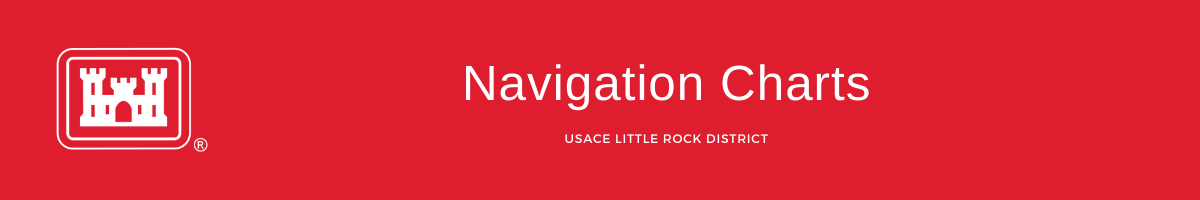 the words "navigation charts" on a red background with USACE castle icon