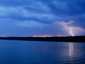 Lighting strike on DeQueen Lake.