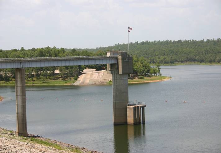 The DeQueen Dam and outlet works.