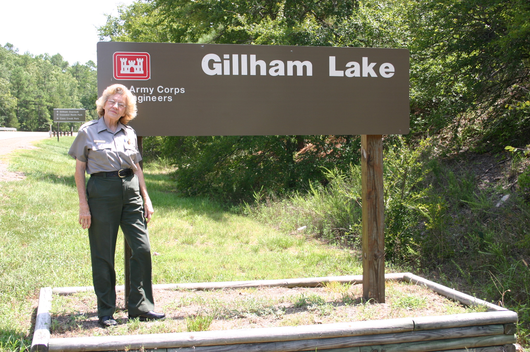Winnona Brewer welcomes visitors to Gillham Lake.