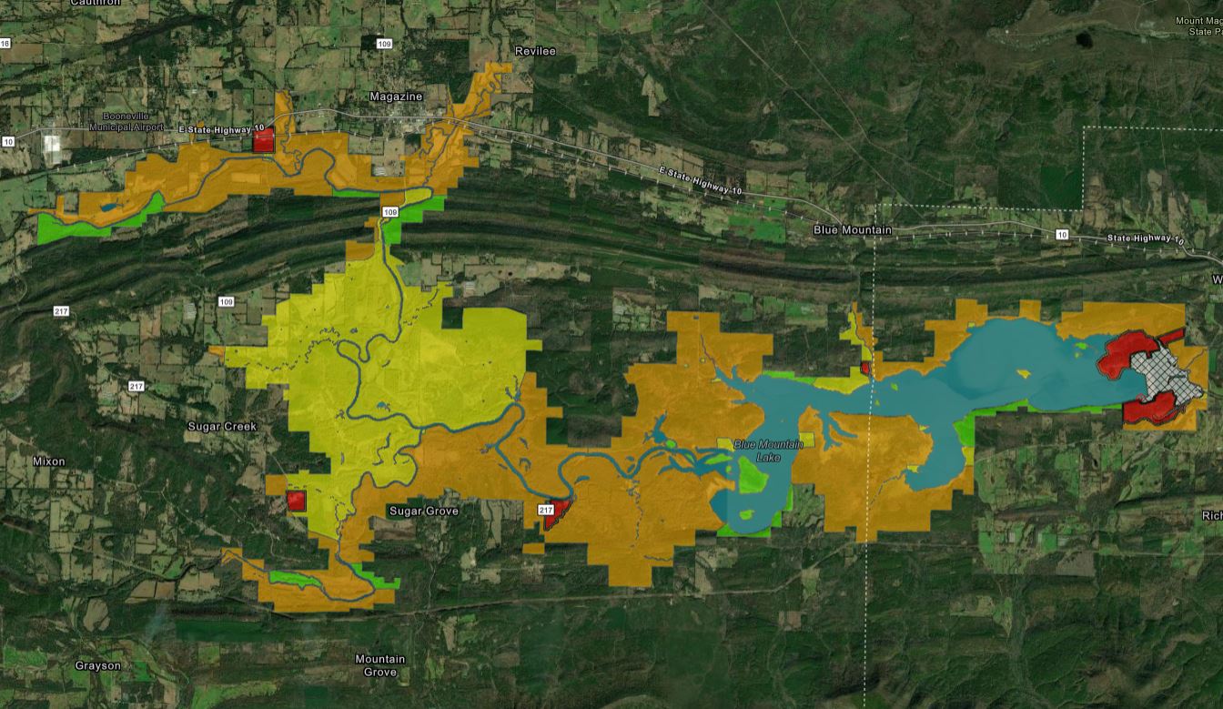 overhead map of blue mountain lake