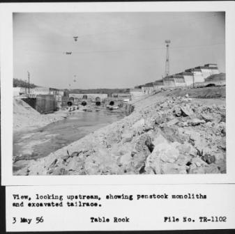 Table Rock Dam under construction in 1956