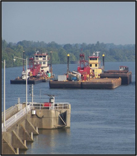 large cargo ship on the river