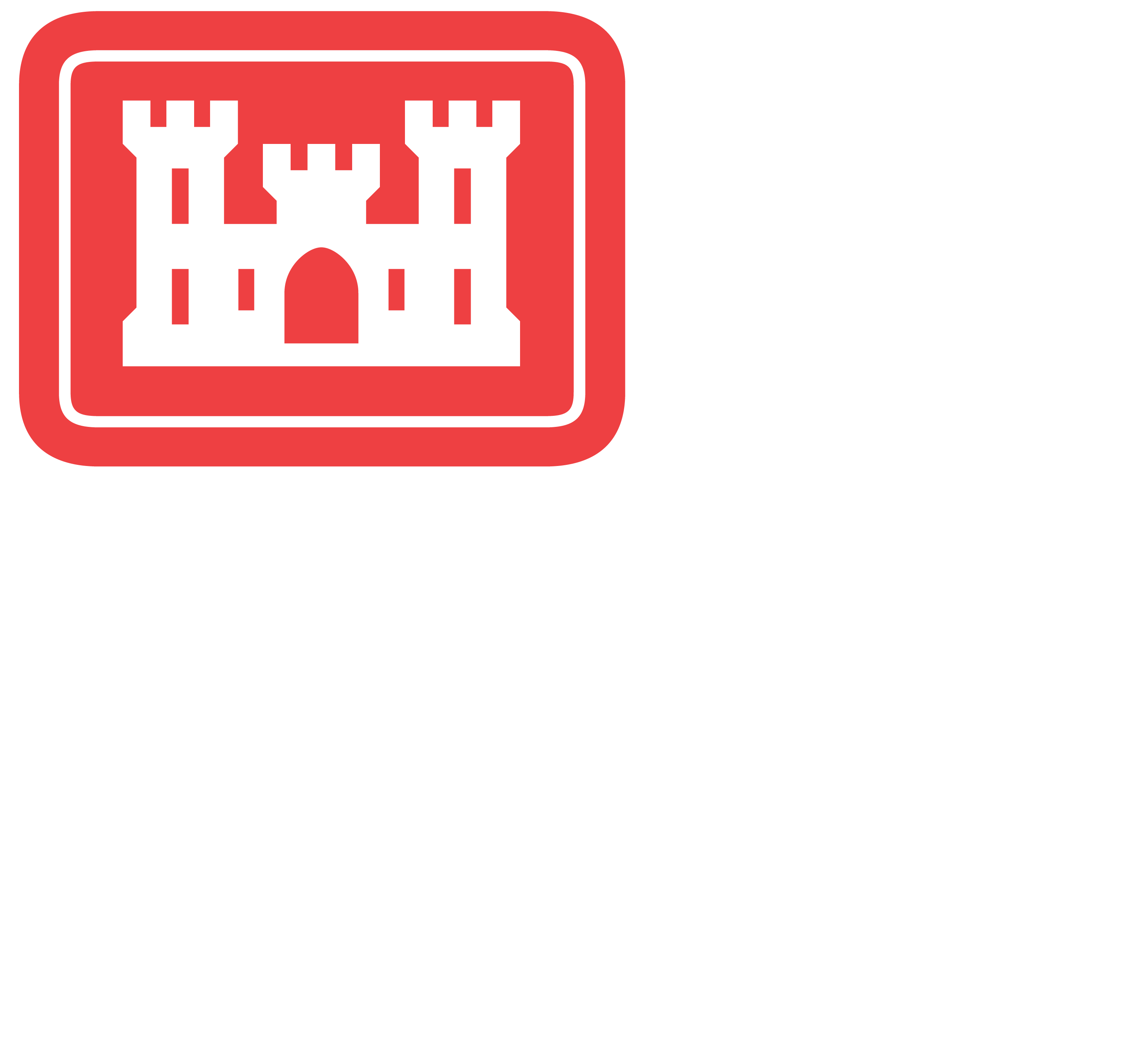 us army corps of engineers logo - white castle on red background
